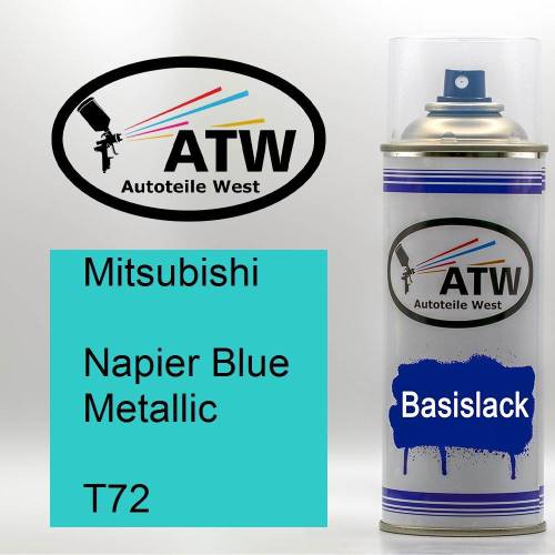 Mitsubishi, Napier Blue Metallic, T72: 400ml Sprühdose, von ATW Autoteile West.